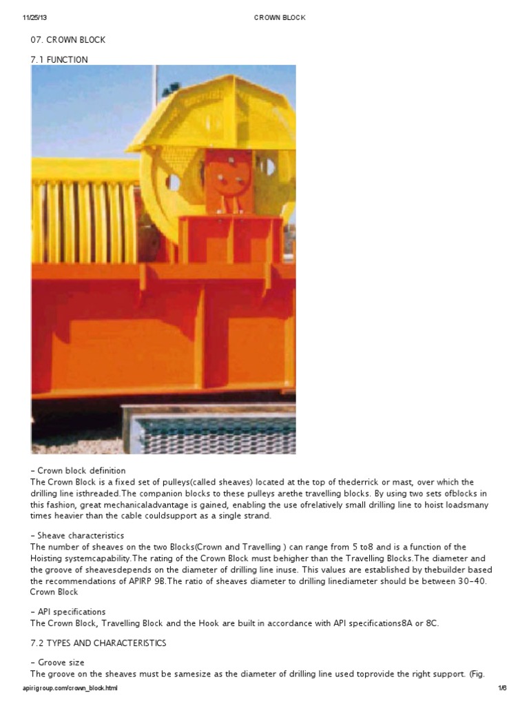 Crown Block | PDF | Mechanical Engineering | Manufactured Goods