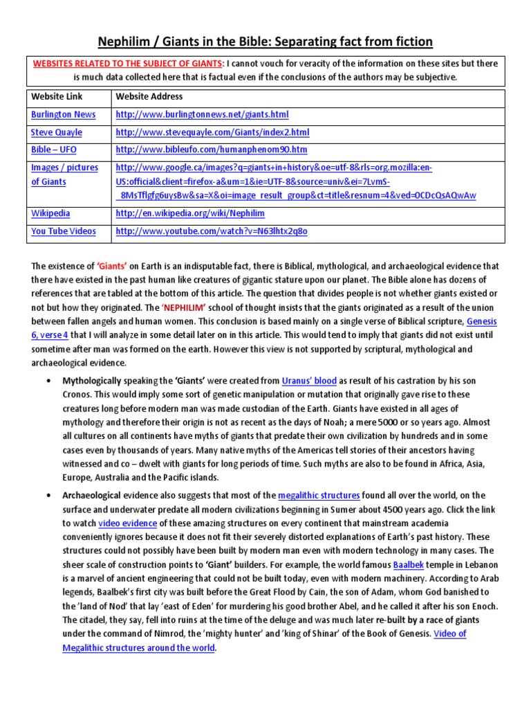 Nephilim: Giants in Biblical Context | PDF