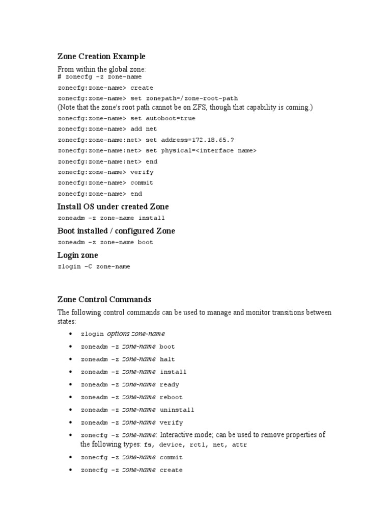 Zone Creation and Management Guide | PDF | Computers