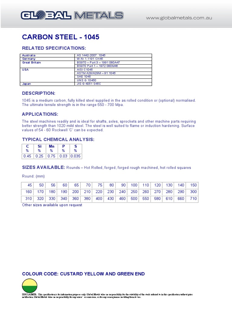 CK45 Steel Specification and Properties | PDF | Technology & Engineering