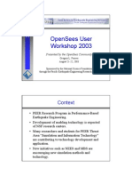 Opensees User Workshop 2003: P E E R
