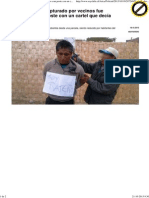 Tacna - Ladrón Capturado Por Vecinos Fue Amarrado A Un Poste Con Un Cartel Que Decía "Soy Ratero"