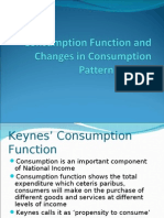 Consumption Function and Changes in Consumption Pattern In
