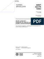 ABNT ISO - TR 14062 - Gestão Ambiental - Integração de Aspectos Ambientais No Projeto e Desenvolvimento Do Produto