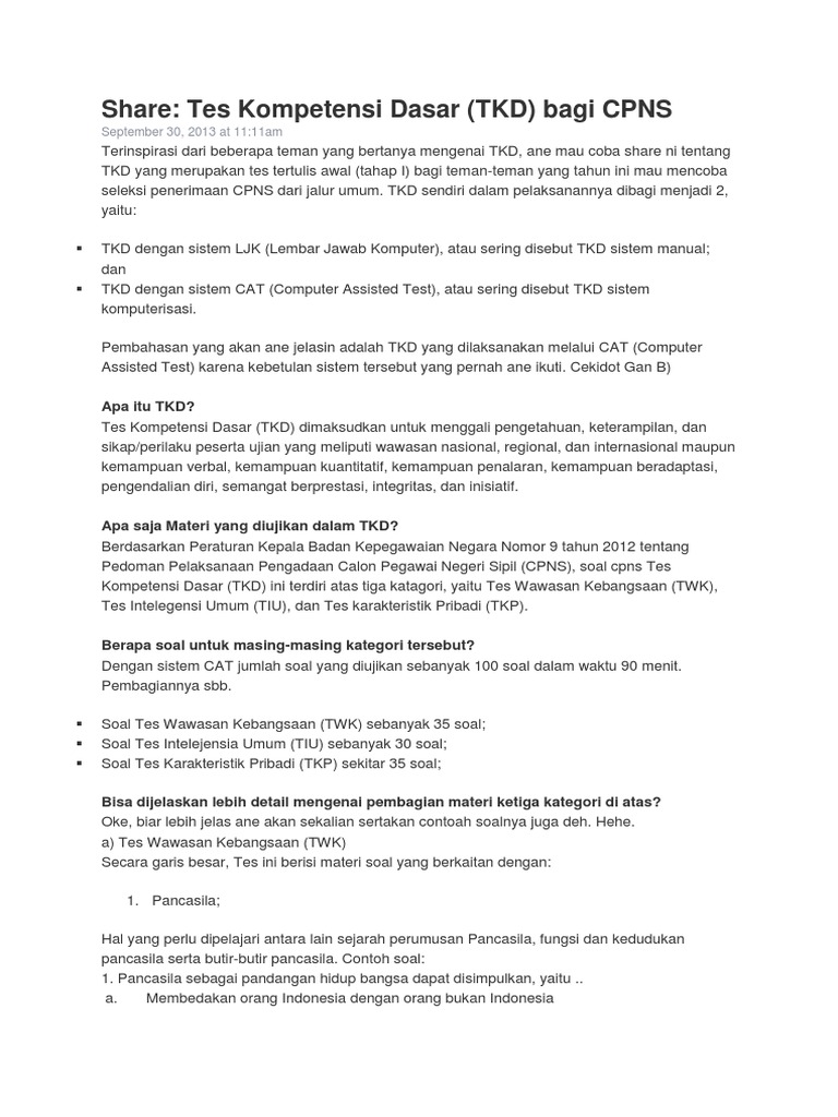 Soal Twk Tentang Integritas Guru Paud