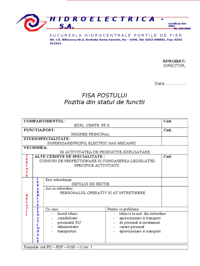 Fisa Postului Director Explorați Cărți electronice