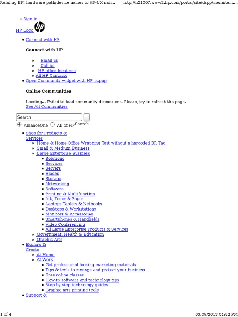 Relating EFI HW Path To HPUX Native HW Path/Names PDF Hewlett