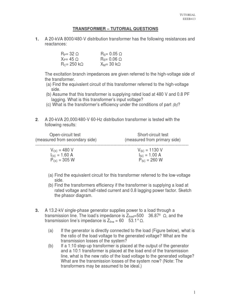 Tutorial Transformer | PDF | Transformer | Electric Power Transmission