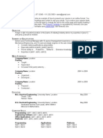 Resume Template Outline