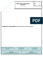 Procedimiento 3 Mantenimiento de Maquinaria