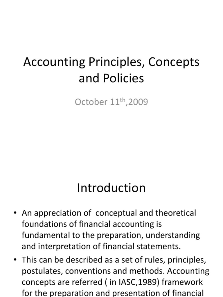 Accounting Principles and Concepts Overview | PDF | Historical Cost ...