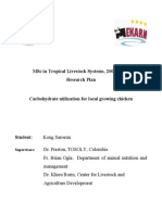 MSc in Tropical Livestock Systems, 2008-20010 Research Plan: Carbohydrate Utilization for Local Growing Chicken