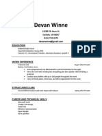 Devan Winne: Education