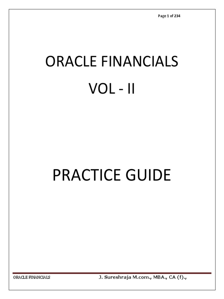 Oracle Financials Practice Guide Vol II | PDF | Euro | Taxes