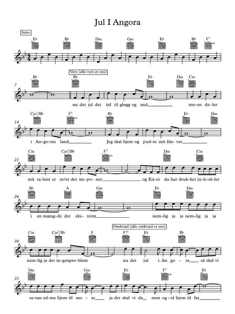Jul I Angora Drengene Fra Angora sheet