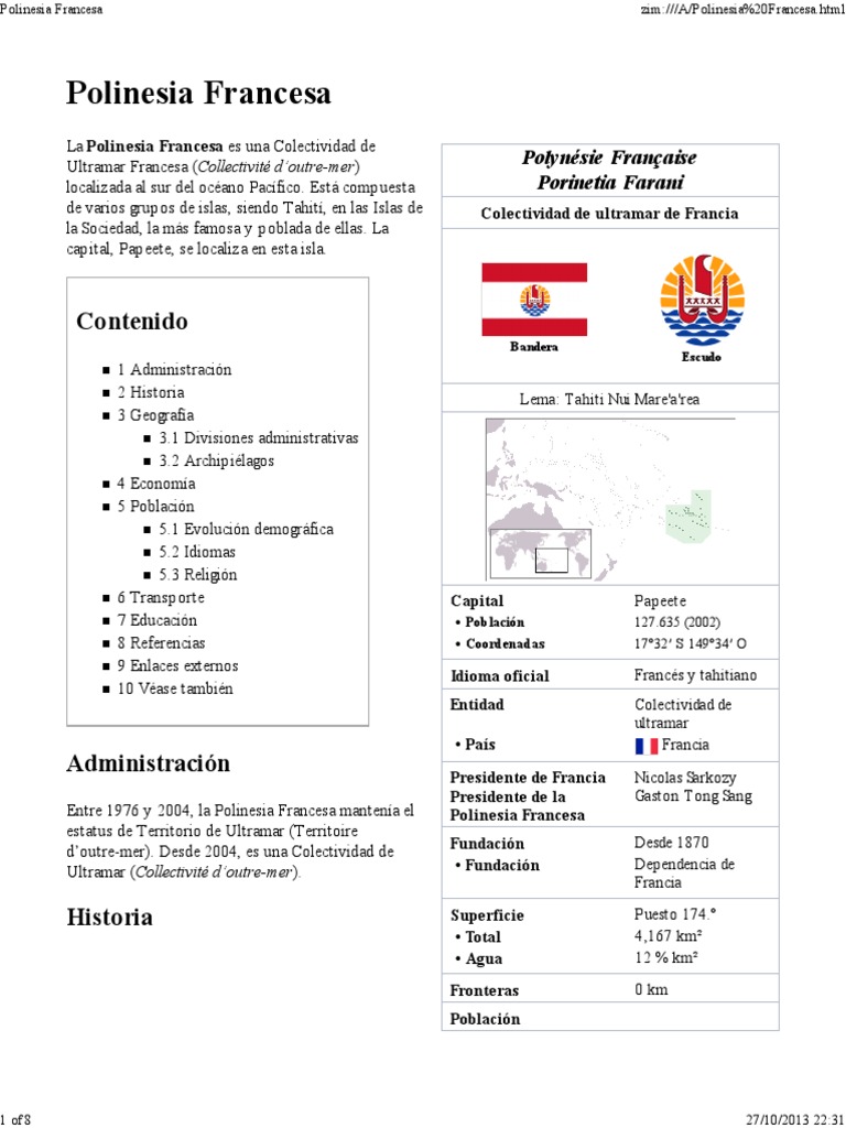 Geografía de la Polinesia Francesa | PDF | Science | Geografía