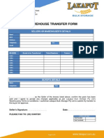 Warehouse Transfer Form 