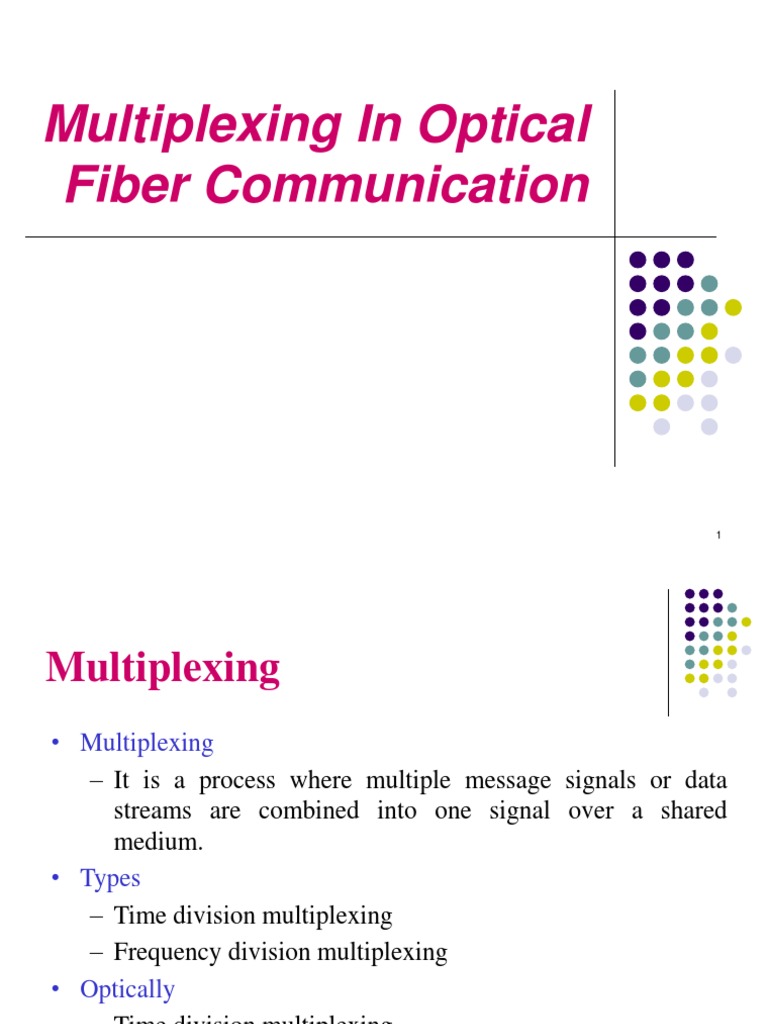 Multiplexing in Optical Fiber Communication | PDF | Wavelength Division ...