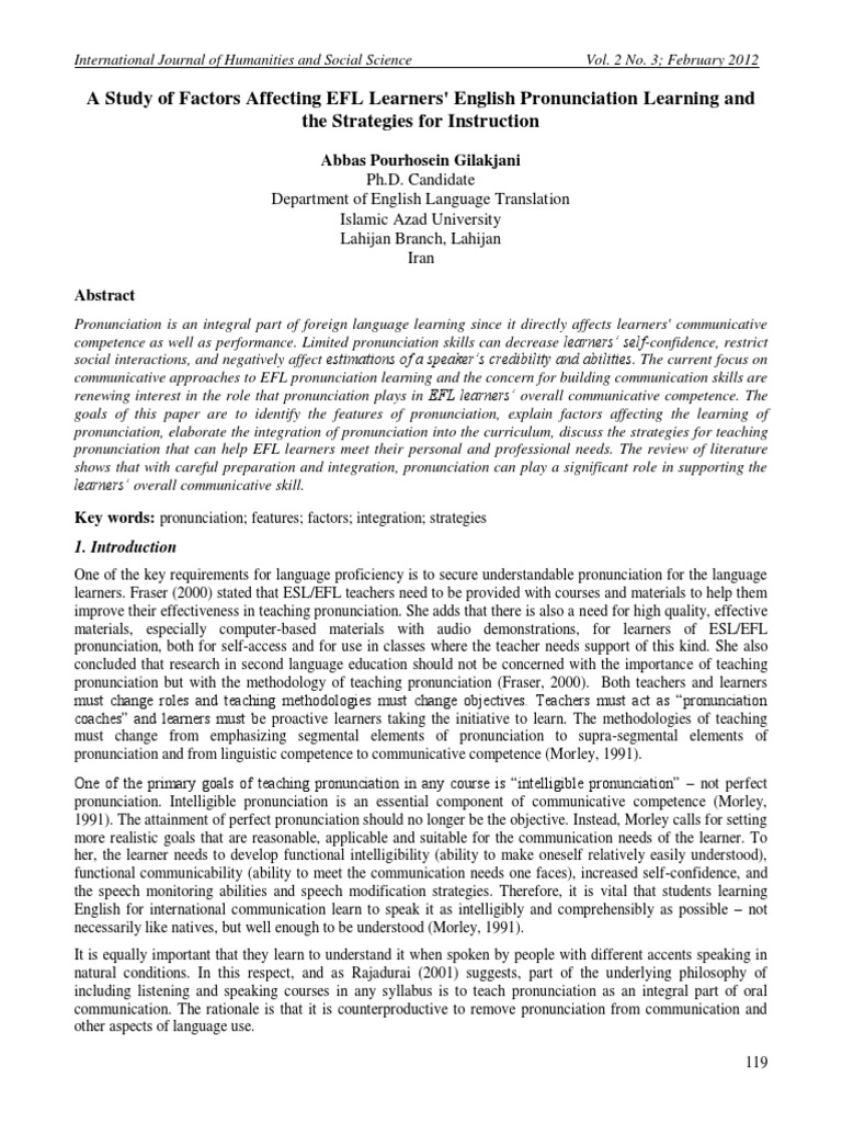 A Study of Factors Affecting EFL Learners' English Pronunciation ...