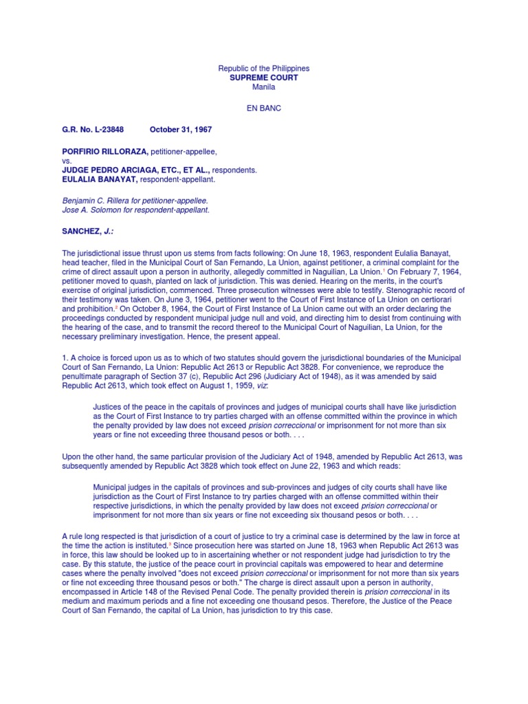 Supreme Court Ruling on Jurisdiction Case | PDF | Law