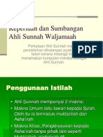 Keperluan Dan Sumbangan Ahli Sunnah Waljamaah