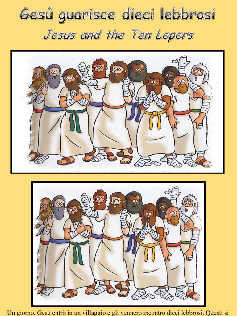 Gesù Guarisce Dieci Lebbrosi - Jesus Heals Ten Lepers | PDF, image size:768x1024