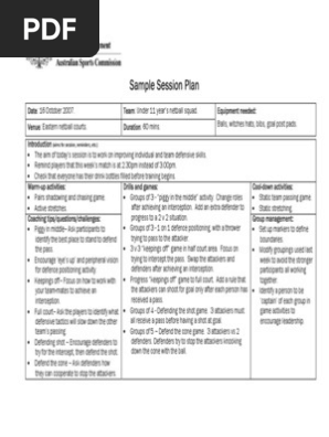 Sample Session Plan