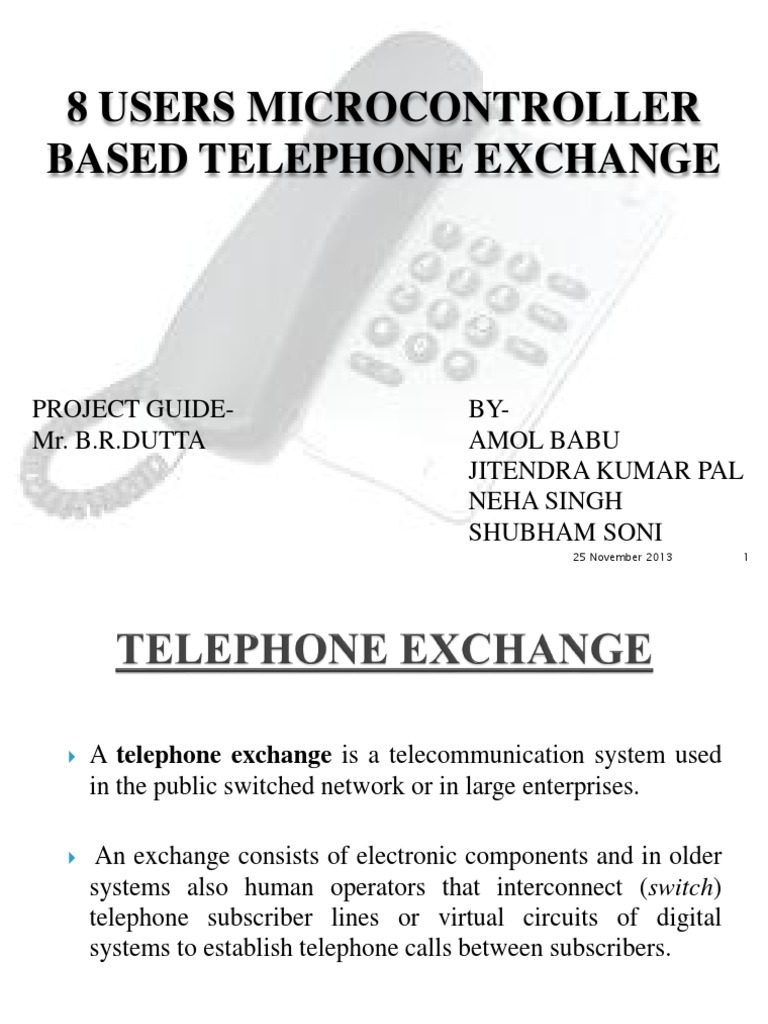 8 Users Microcontroller Based Telephone Exchange PDF Telephone
