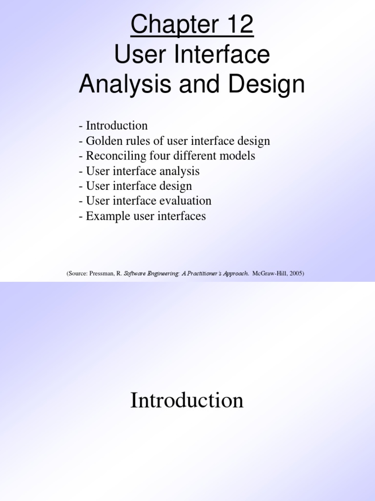 Pressman CH 12 User Interface Design | PDF | Technology & Engineering