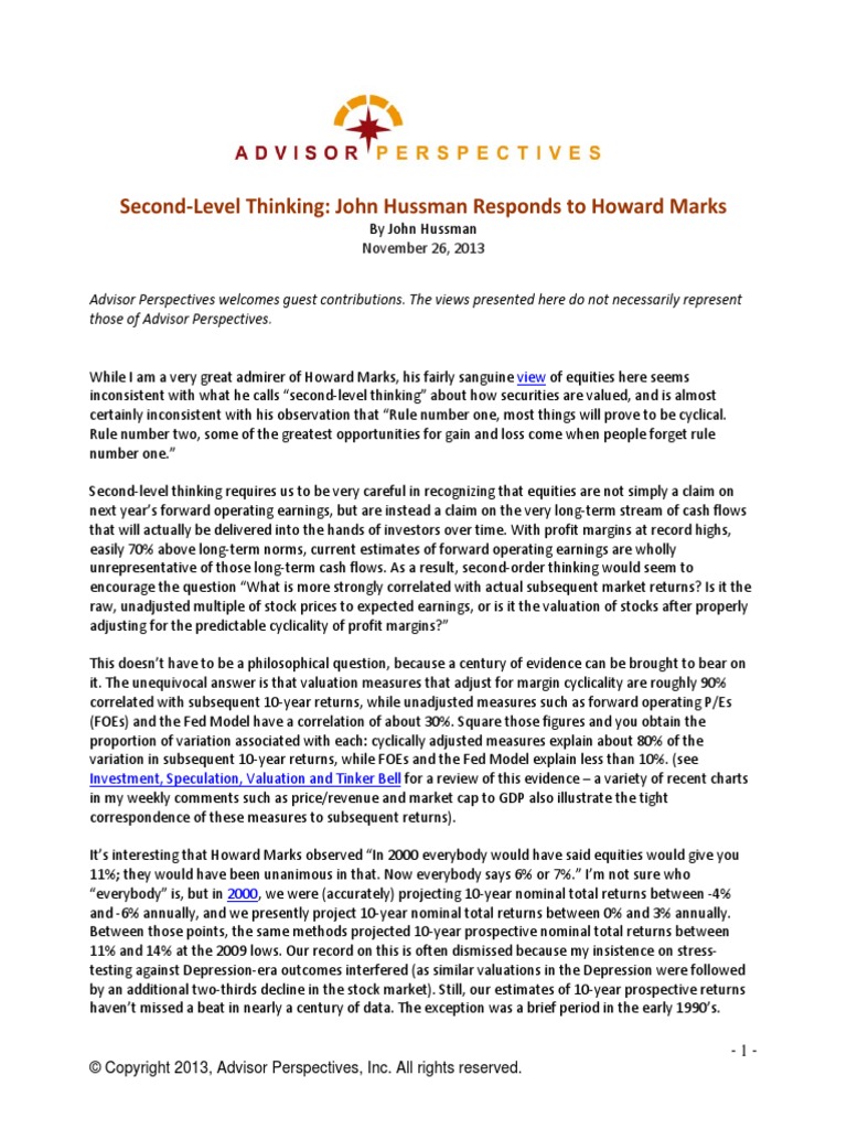 What Is Second-Level Thinking, According To Howard Marks? – UFHI