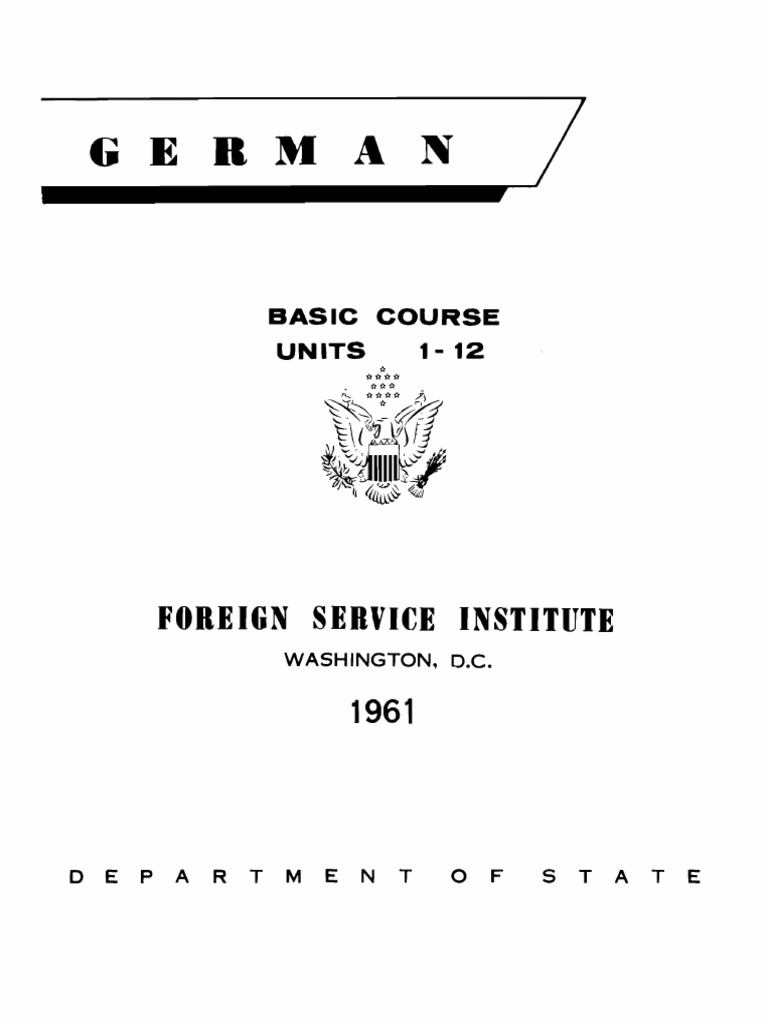 FSI - German Basic Course - Volume 1 - Student Text | PDF