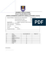 Universiti Teknologi Mara Fakulti Kejuruteraan Kimia: Chemical Engineering Laboratory Chemical Instrument (Che 515)