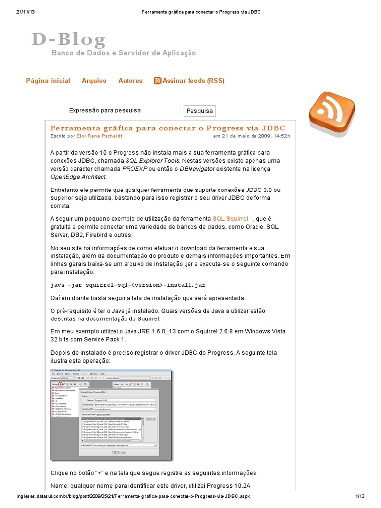 Ferramenta Gráfica para Conectar o Progress Via JDBC | PDF | Windows ...