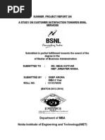 A Study on Customer Satisfaction Towards Bsnl Services