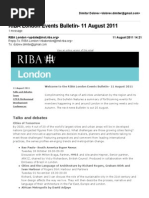 RIBA London Events Bulletin- 11 August 2011