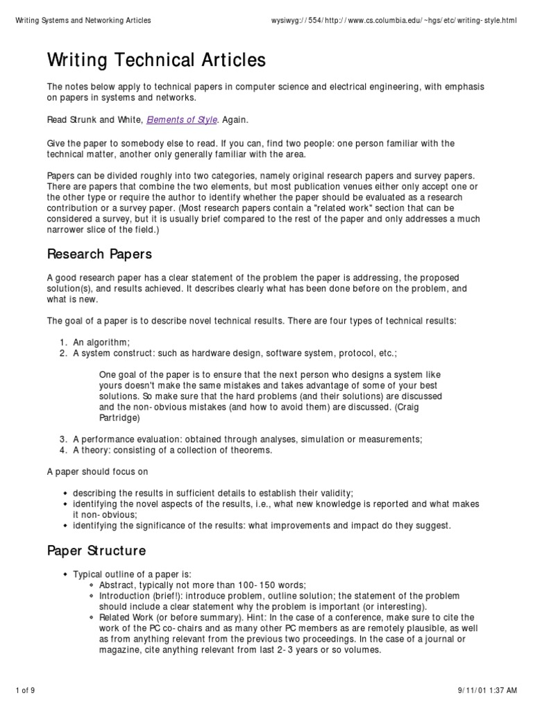 Writing Technical Articles | PDF | Experiment | Algorithms
