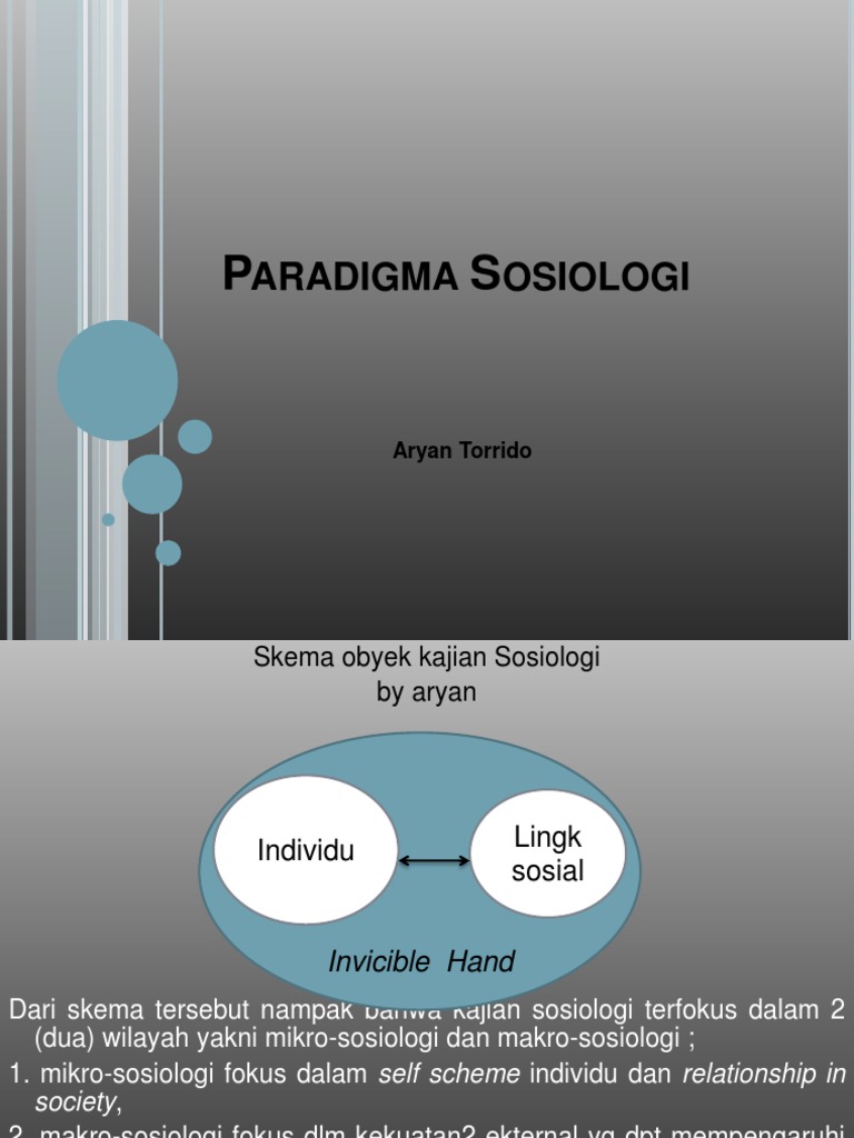 Kuliah Sosiologi (3) - Paradigma Sosiologi