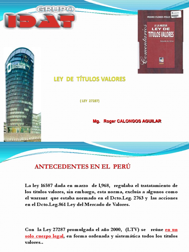 Ley de Titulos y Valores
