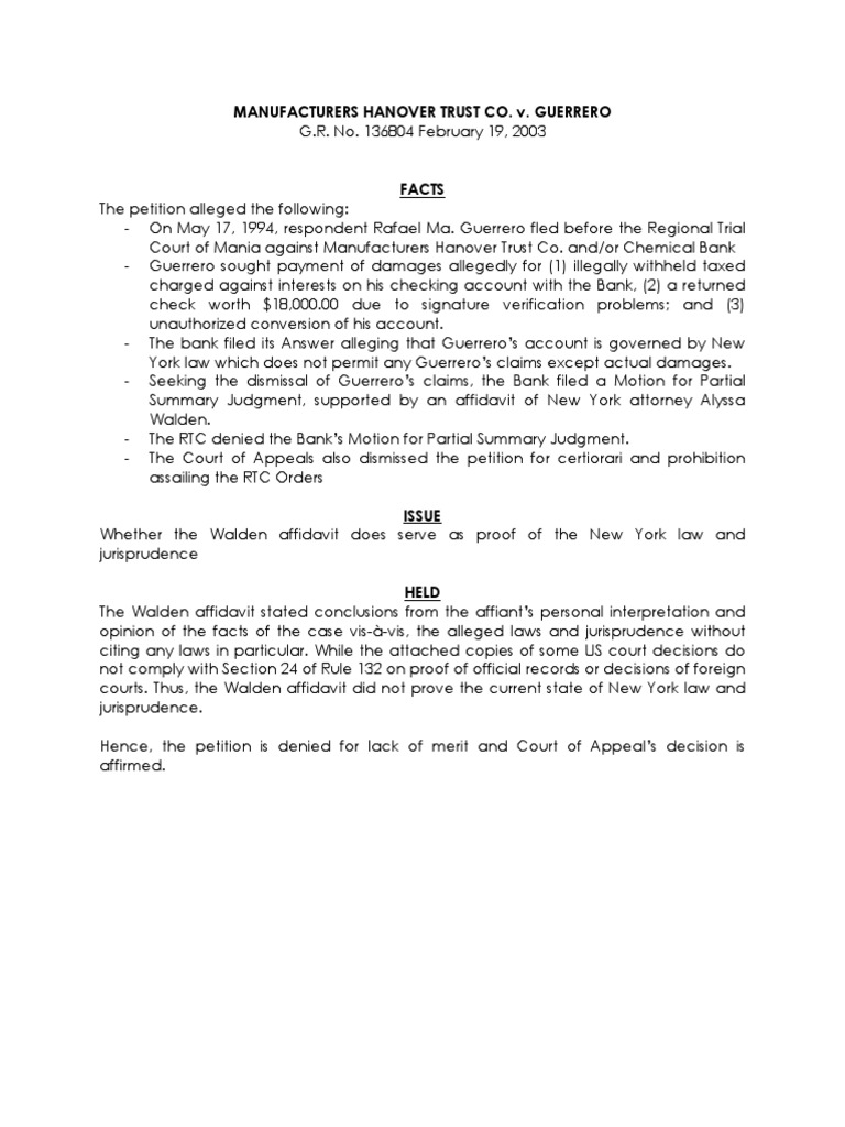 Manufacturers Hanover Trust Co