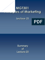 Principles of Marketing - MGT301 Power Point Slides Lecture 21