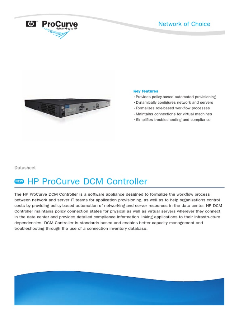 HP Procurve DCM Controller: Datasheet | PDF