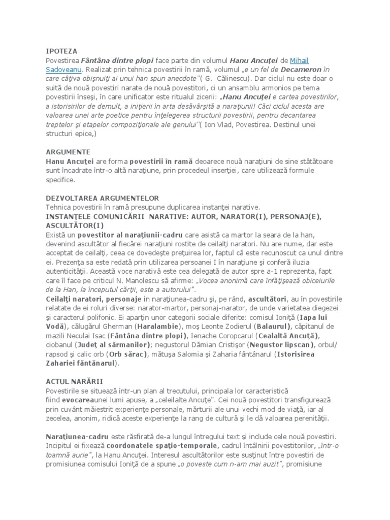 Hanu Ancutei Fantana dintre plopi