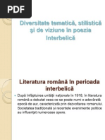 Diversitate Tematica, Stilistica Si de Viziune in Poezia Interbelica