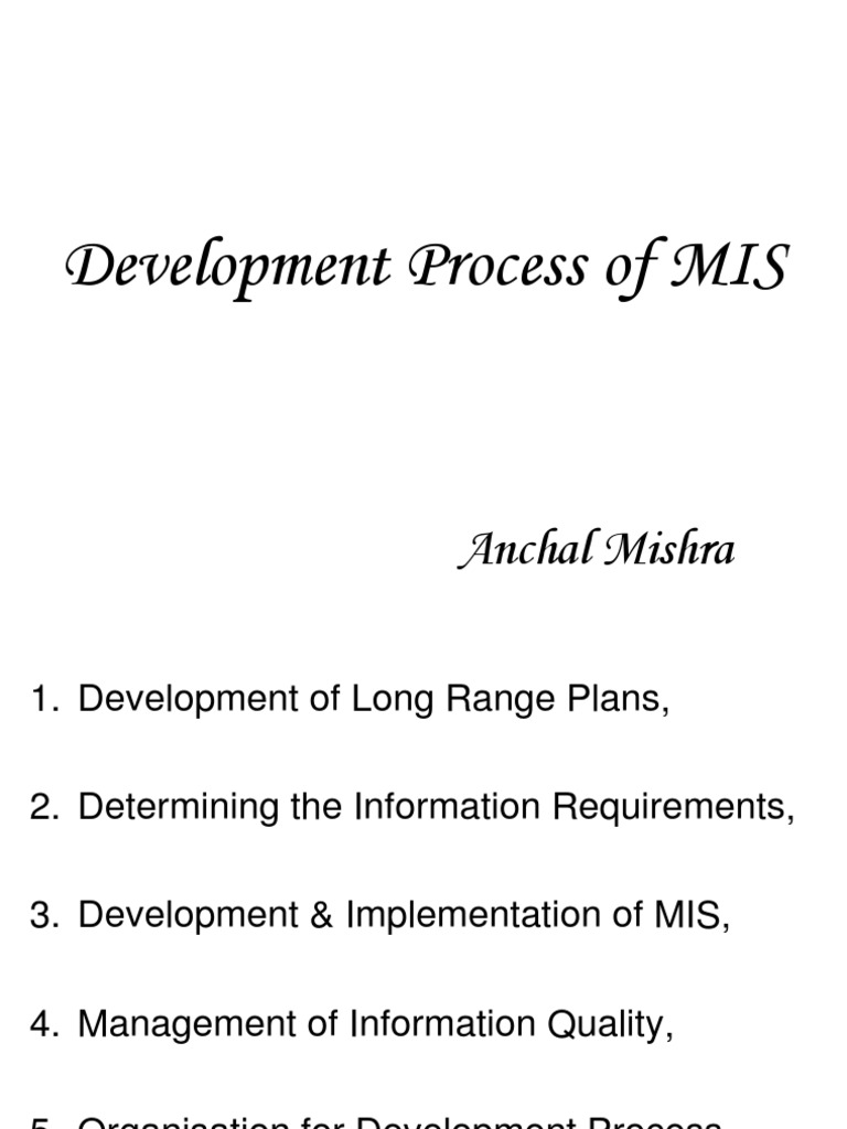 MIS Development Process | PDF | Management Information System ...
