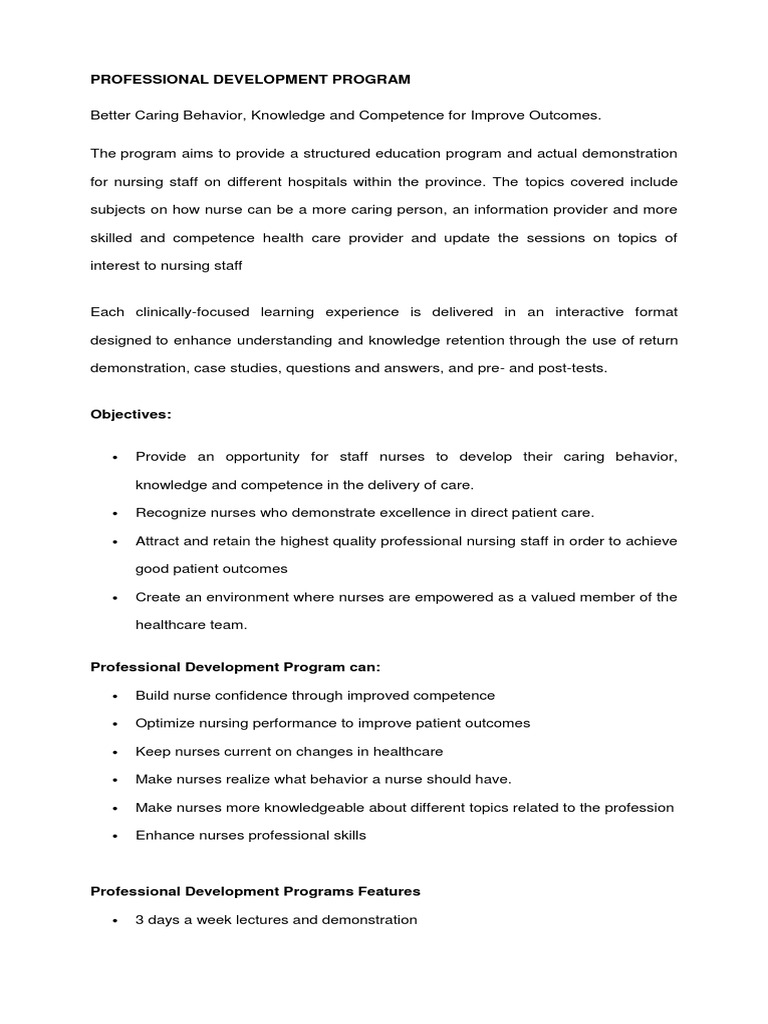 Professional Development Program | PDF