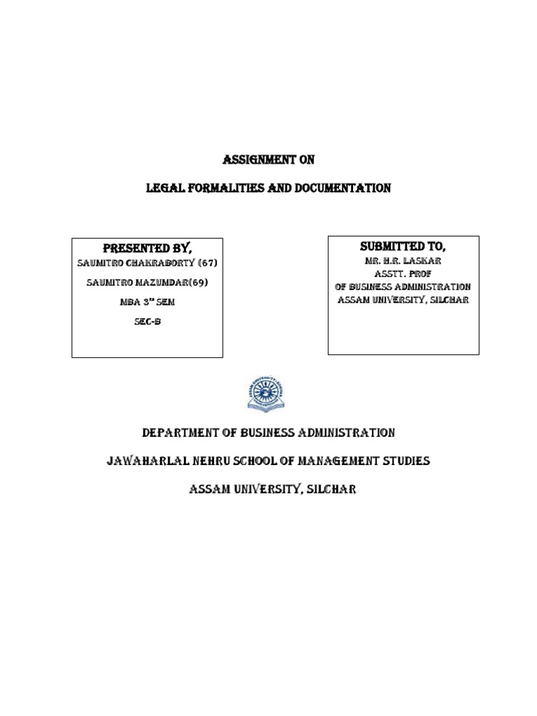 Legal Formalities for Business Setup | PDF | Identity Document | Business