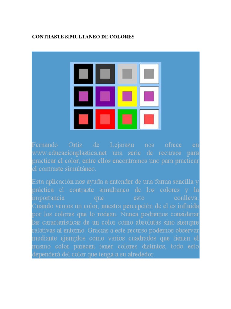 Contraste Simultaneo de Colores Dibujo | PDF