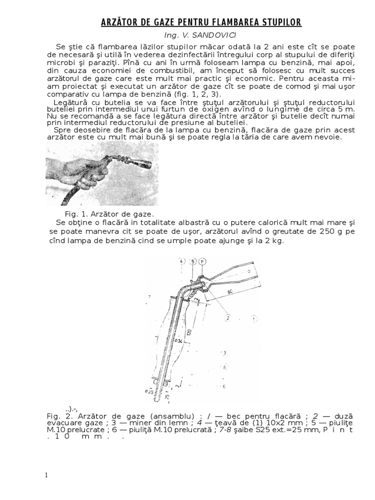 Arzător de Gaze Pentru Flambarea Stupilor | PDF