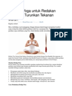 Gerakan Yoga Untuk Redakan Stres Dan Turunkan Tekanan Darah