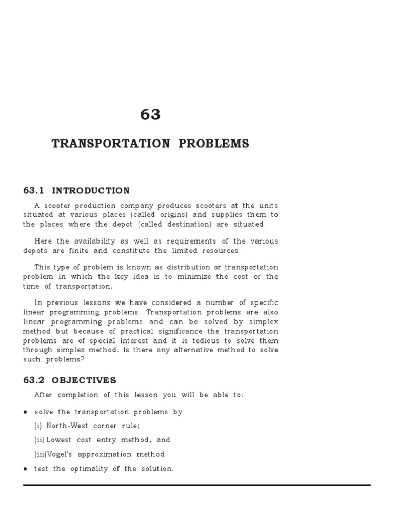 Transportation Problem | Mathematical Optimization | Linear Programming